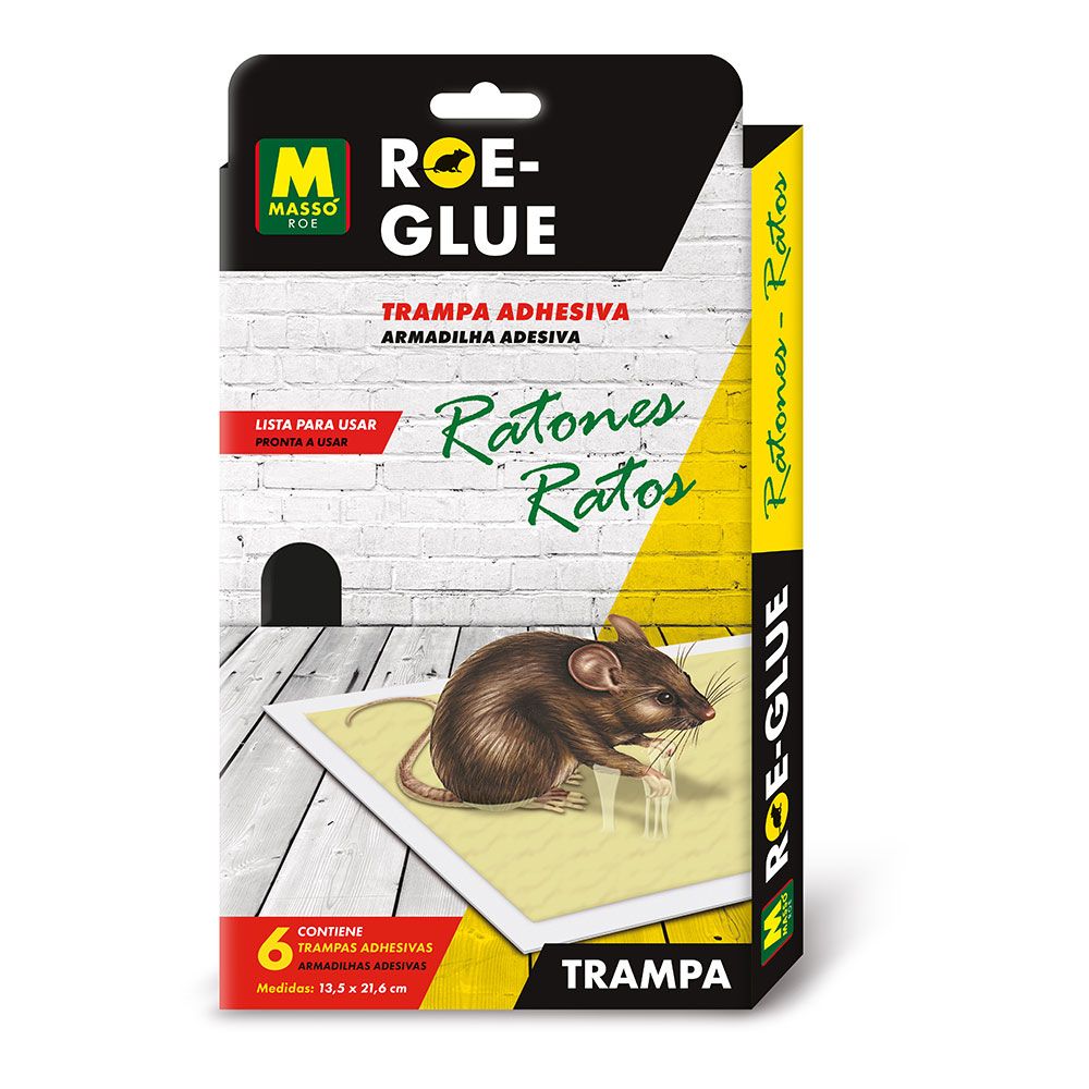 ARMADILHA ADESIVA PARA RATOS E CAMUNDONGOS, BLISTER 6 uds