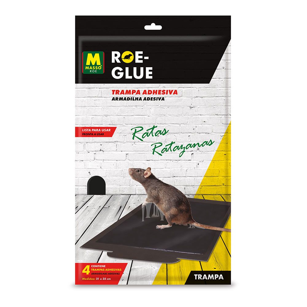 ARMADILHA ADESIVA PARA RATOS E CAMUNDONGOS, BLISTER 4 uds