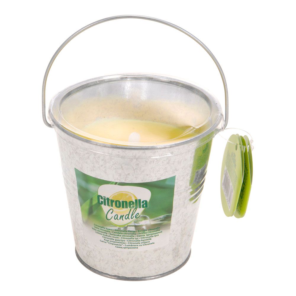 VELA ANTI-MOSQUITO CITRONELA COM RECIPIENTE METÁLICO 160 g Ø10 cm