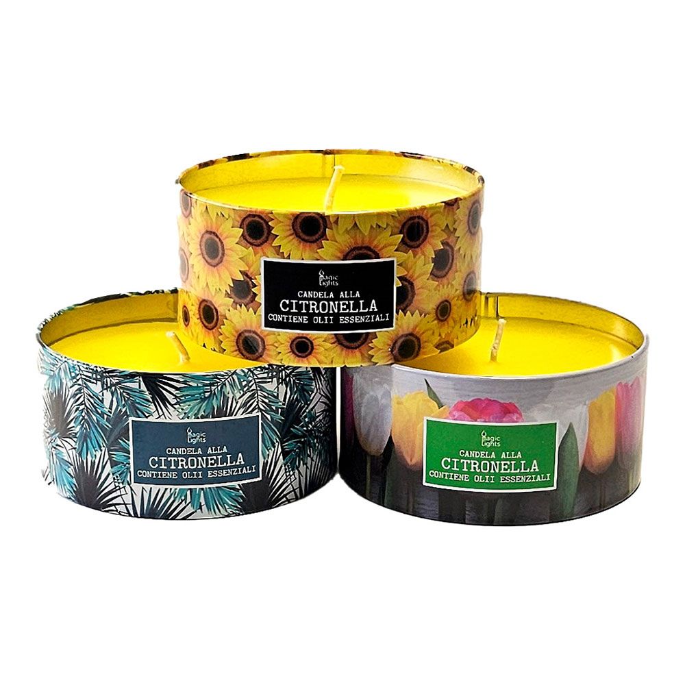 VELA DE LATA CITRONELLA FANTASY 100 g, VÁRIOS MODELOS