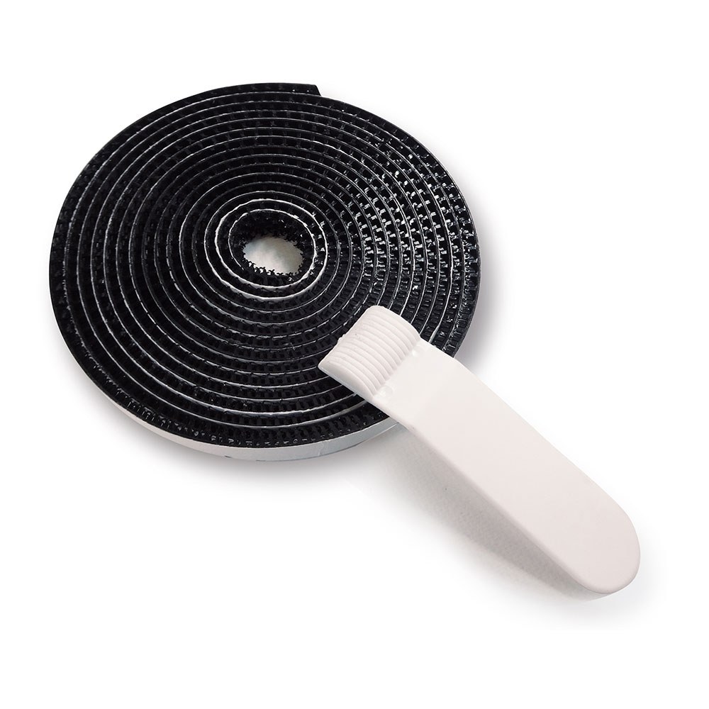 FITA ADESIVA PARA TELAS MOSQUITEIRAS ADAPTÁVEIS   DE FIBRA DE VIDRO E ALUMÍNIO, PRETA, 500 cm