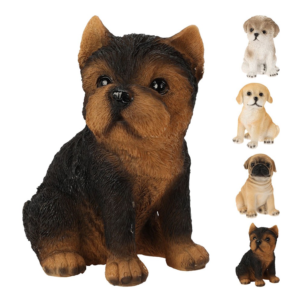 CÃO DE POLYSTONE, MODELOS SORTIDOS, 115 x 89 x 140 mm
