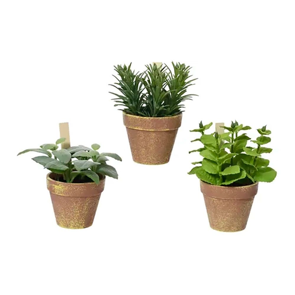 VASO COM PLANTA ARTIFICIAL, MODELOS VARIADOS, Ø15 x 17 cm