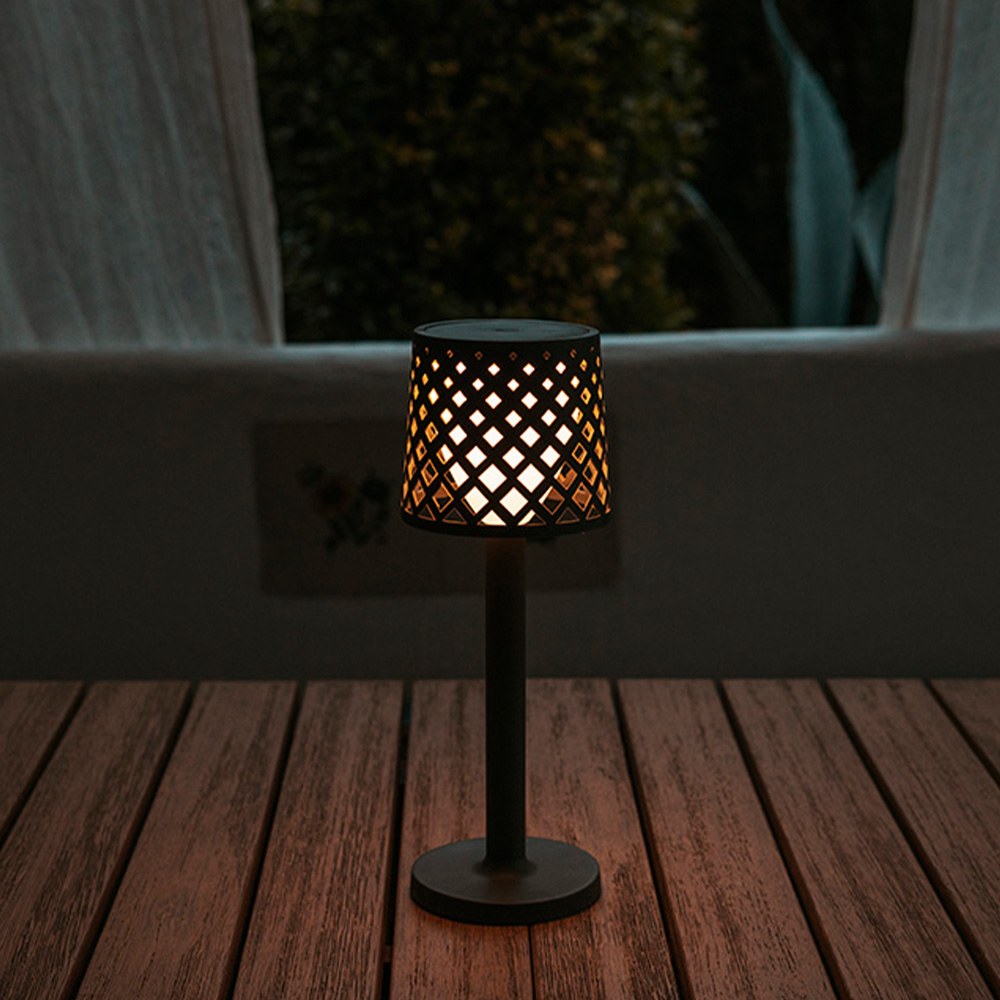 ABAJUR DE MESA GRETITA ANTRACITE, Ø11,7 x 31 cm