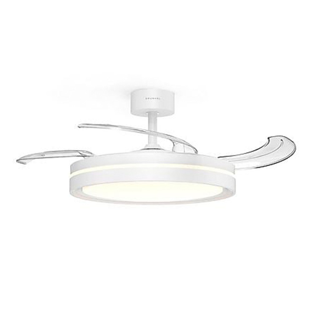 VENTILADOR DE TECTO COM PÁS RETRÁCTEIS E LUZ LED 3CCT, 30 + 24 W, 6 VELOCIDADES, BRANCO, Ø106 cm