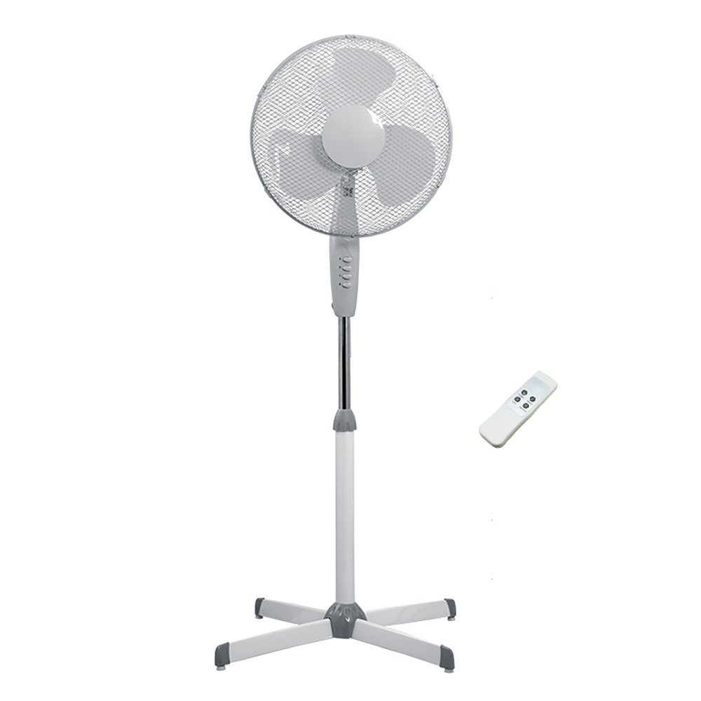 VENTILADOR DE PEDESTAL, 50 W, Ø40 cm, 3 VELOCIDADES, BASE COM PÁS, BRANCO, 40 x 40 x 120 cm