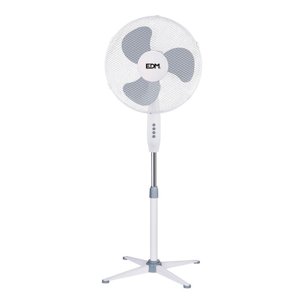 VENTOINHA DE PÉ, BRANCO POTÊNCIA: 45W, dB 60, PÁS: Ø40cm. ALTURA REGULÁVEL 105-125cm EDM