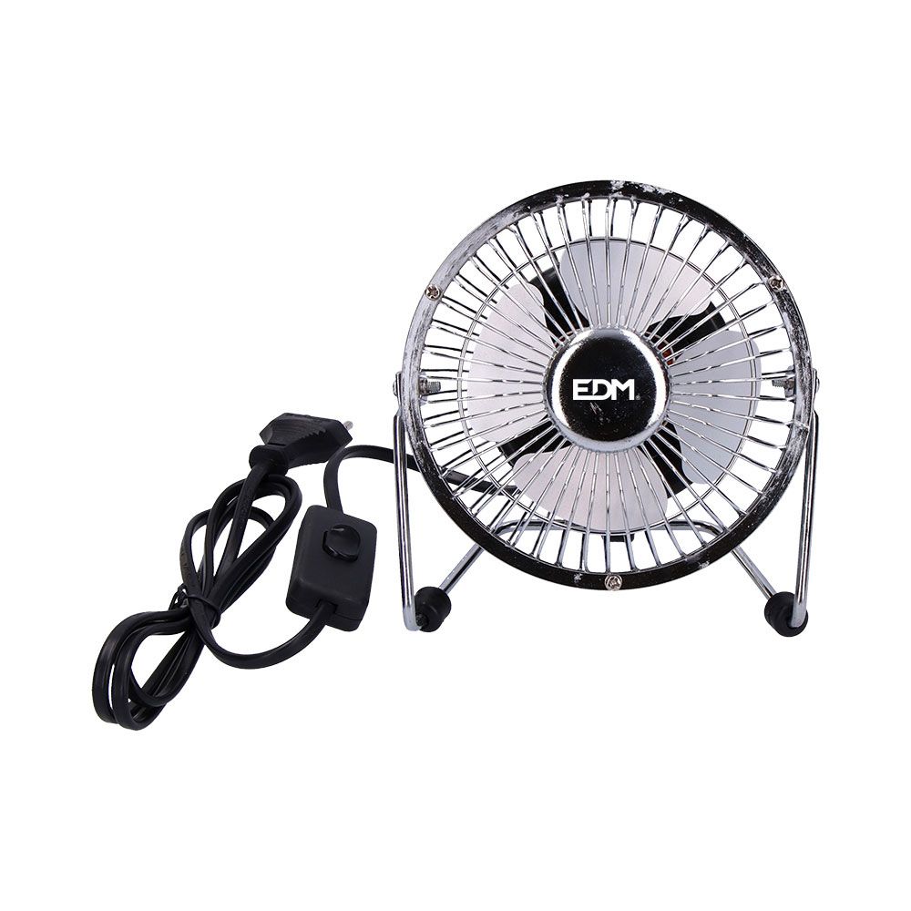 VENTILADOR MINI INDUSTRIAL DE MESA CROMADO: 15W, 54,7 dB, PÁS: Ø10 x 15 cm