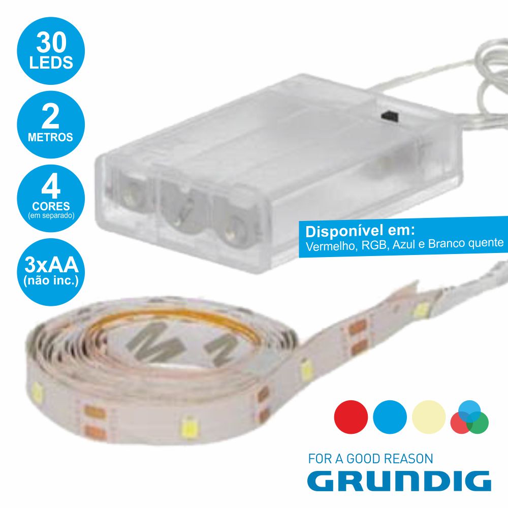 34355 Fita 60 leds c/ 2m multicores ip20 grundig