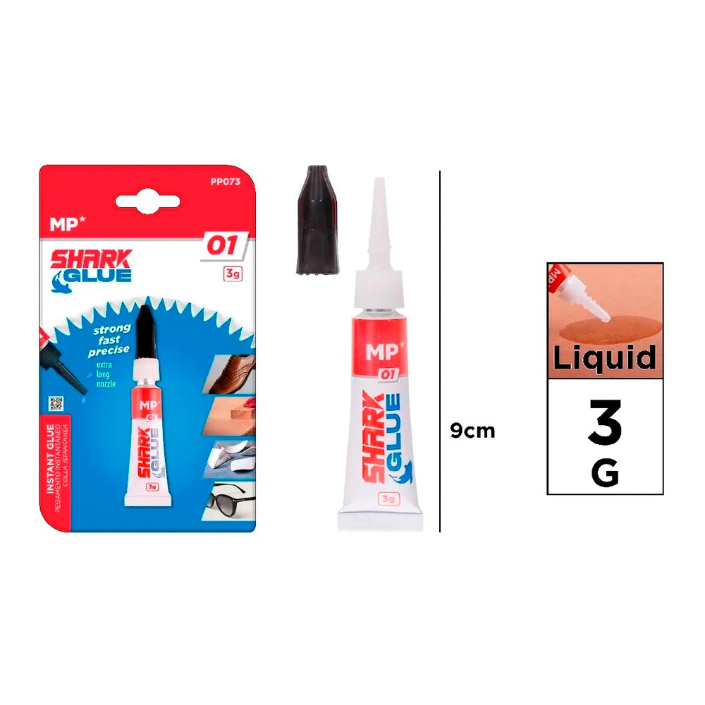 COLA CIANOACRILATO INSTANTÂNEA SHARK GLUE 01, 3 g, BLISTER