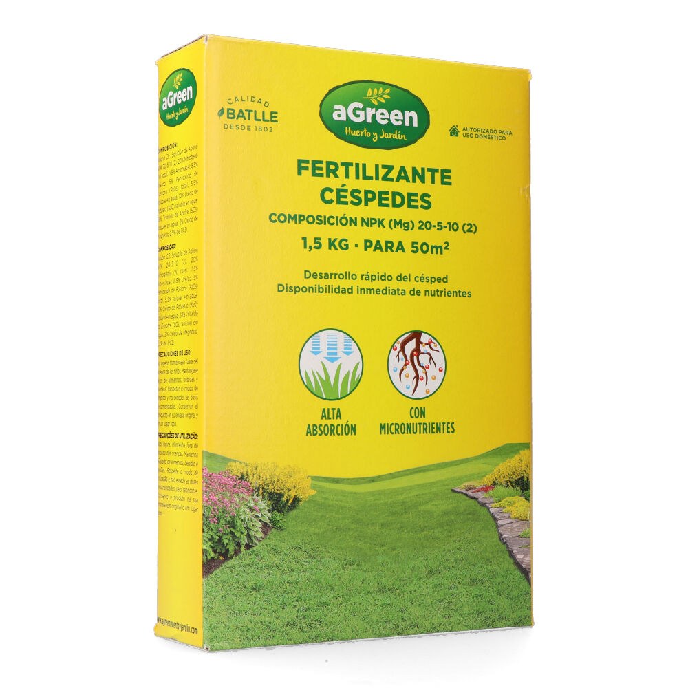 FERTILIZANTE GRANULADO PARA RELVADO, 1,5 kg - 50 m²