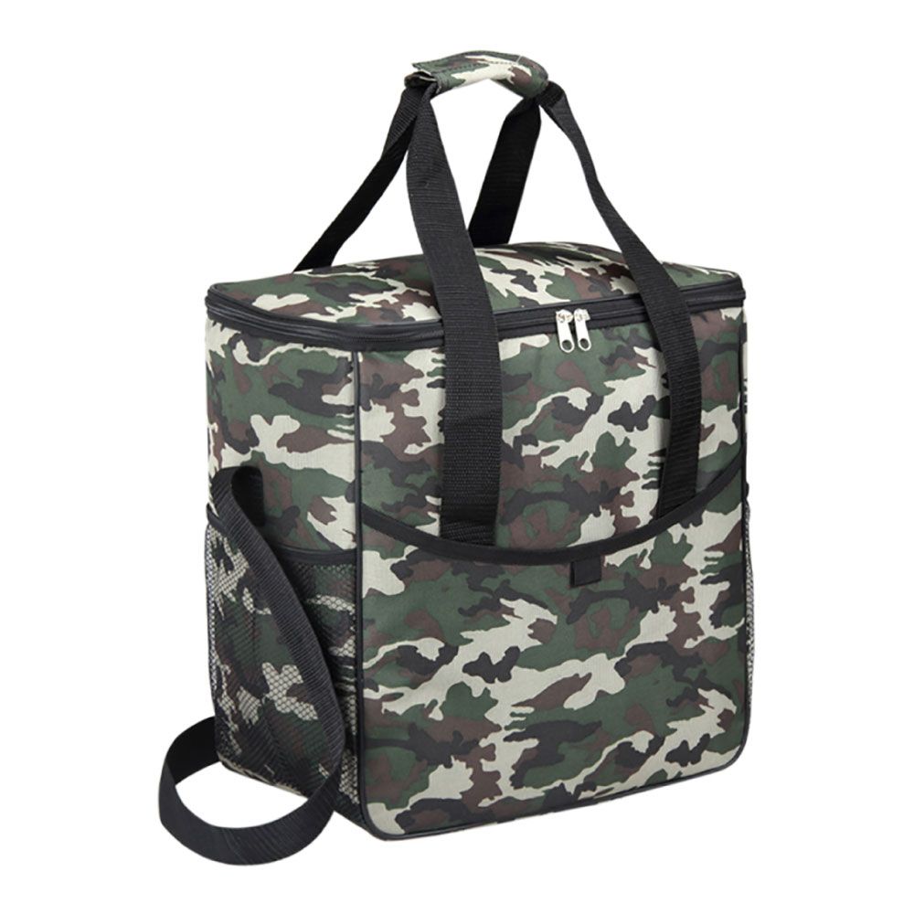 BOLSA TÉRMICA 21 l DESIGN CAMUFLADO COM PEGA. 28 x 22 x 16 cm