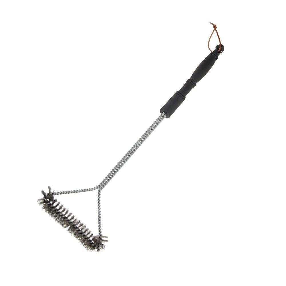 ESCOVA DE METAL PARA CHURRASCO COM CABO, 16,3 x 54,5 cm