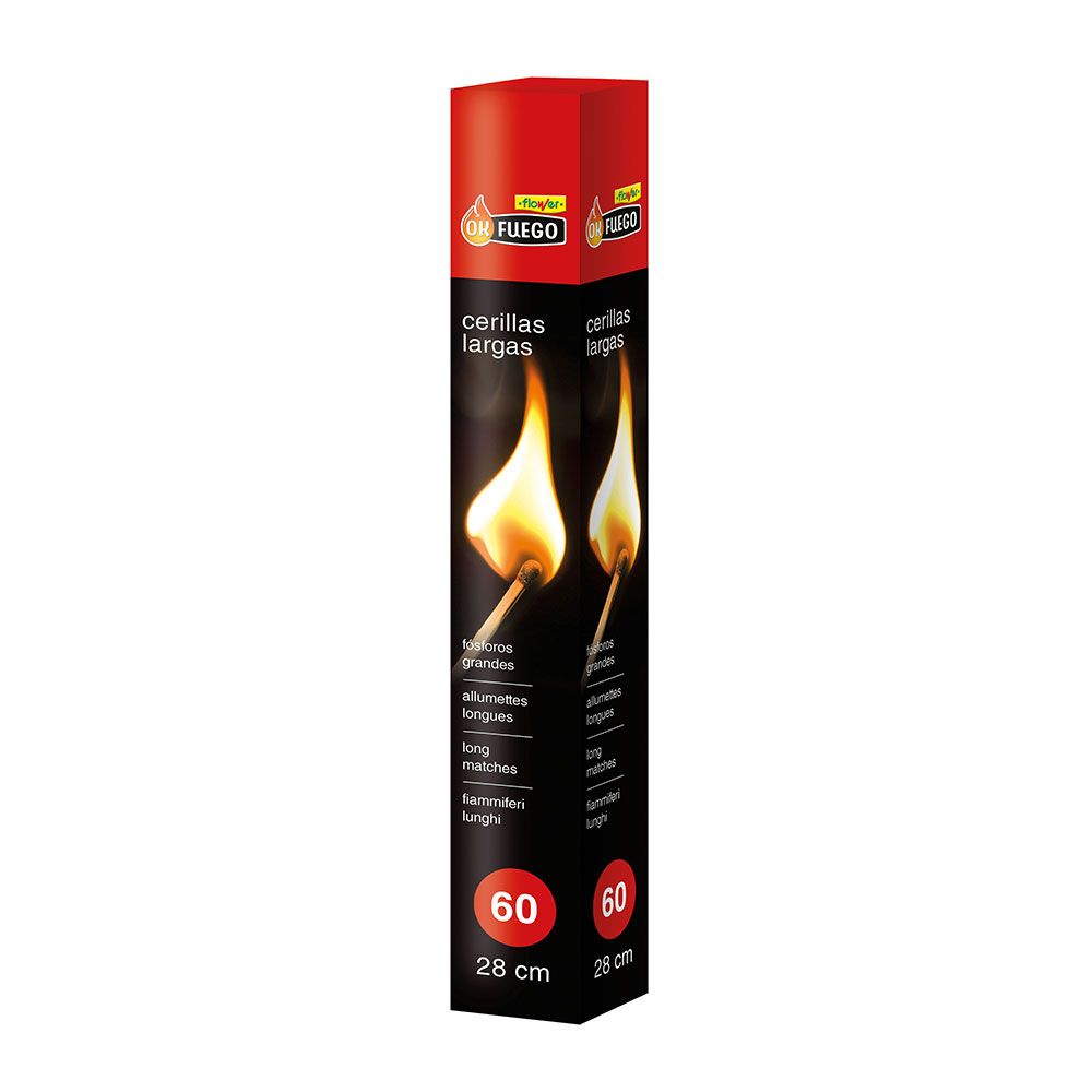 OKFUEGO FÓSFOROS LONGOS 28 cm, 60 un