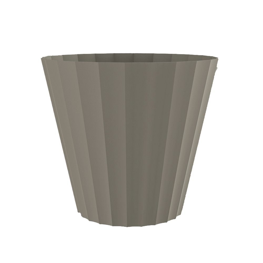 VASO DORIC MOLDADO POR INJEÇÃO, COR TAUPE, Ø22 x 20 cm