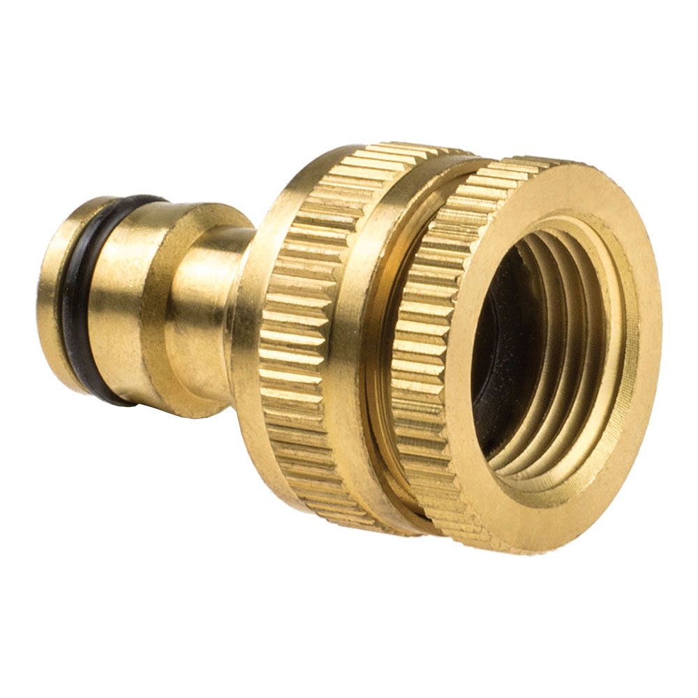 CONECTOR FÊMEA ROSCADO DE LATÃO, 6 bar, ½ pol - ¾ pol, BLISTER