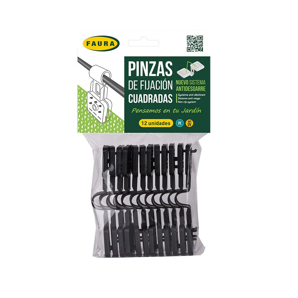CLIPS DE FIXAÇÃO QUADRADOS, BLISTER 12 un