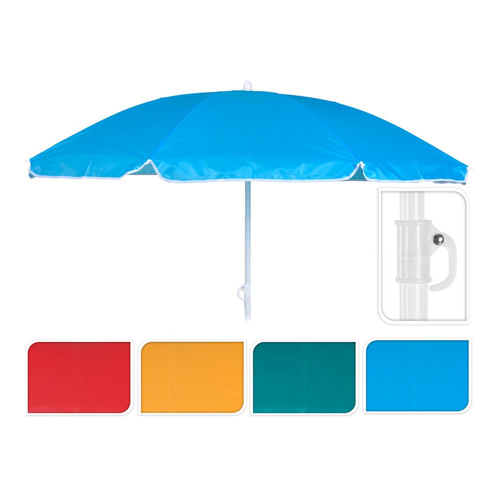CHAPÉU-DE-SOL DE PRAIA Ø142x160cm. CORES SORTIDAS