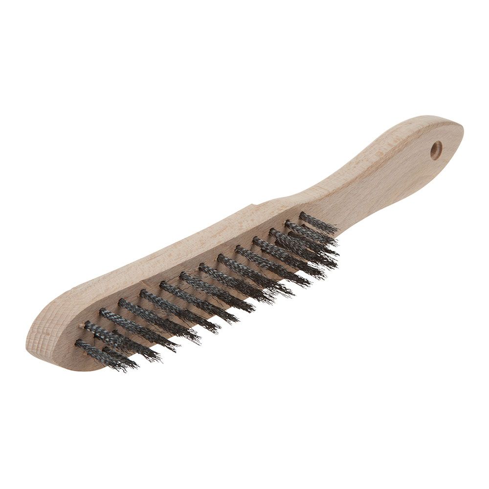ESCOVA MANUAL EM FIO DE AÇO,MODELO DE MADEIRA, 35 x 280 x 39 mm