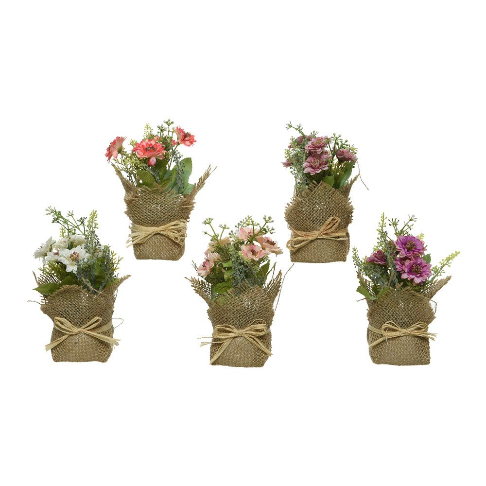 VASO MINI DE MARGARIDAS / DÁLIAS, Ø7 x 17 cm, MODELOS VARIADOS