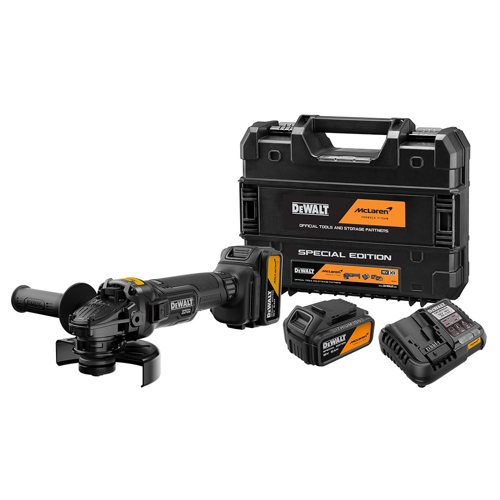 MINI REBARBADORA SEM ESCOVAS MCLAREN XR 18 V Ø125 mm COM 2 BATERIAS 5 Ah E CARREGADOR