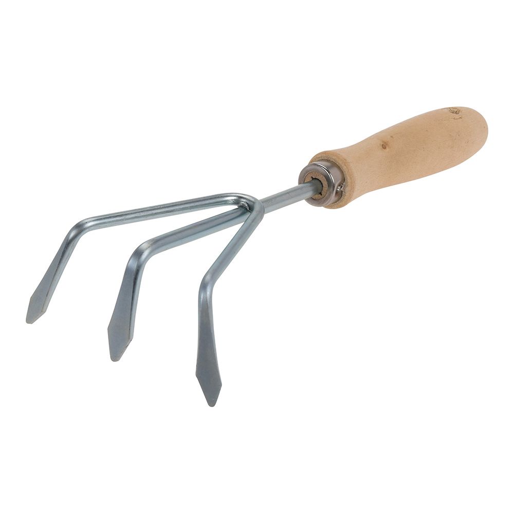 CULTIVADOR DE JARDIM DE 3 DENTES, AÇO GALVANIZADO, 10,5 x 5 x 28,5 cm