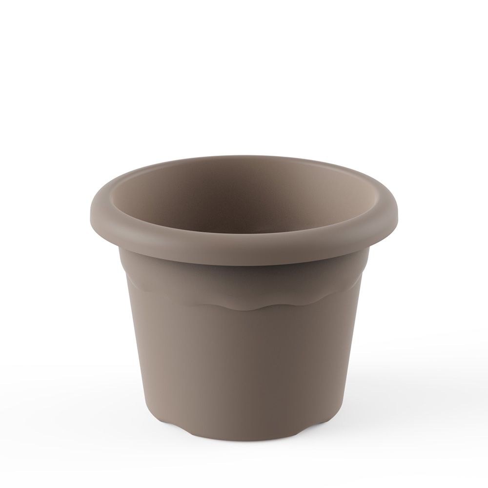 VASO DE FLORES REDONDO, COR TAUPE, Ø22 cm
