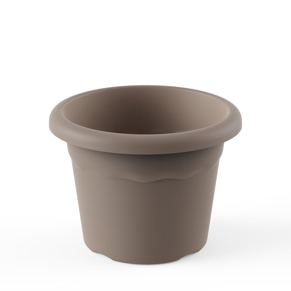 VASO DE FLORES REDONDO, COR TAUPE, Ø26 cm