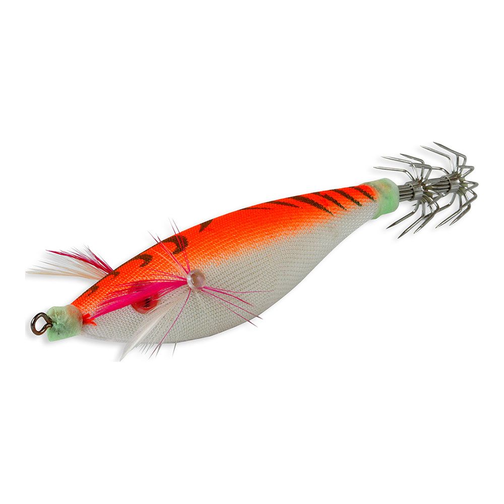 PASSARINHO PARA PESCA DE LULAS E CHOCO EM BARCO, 100 mm COR LARANJA BARRIGA BRANCA