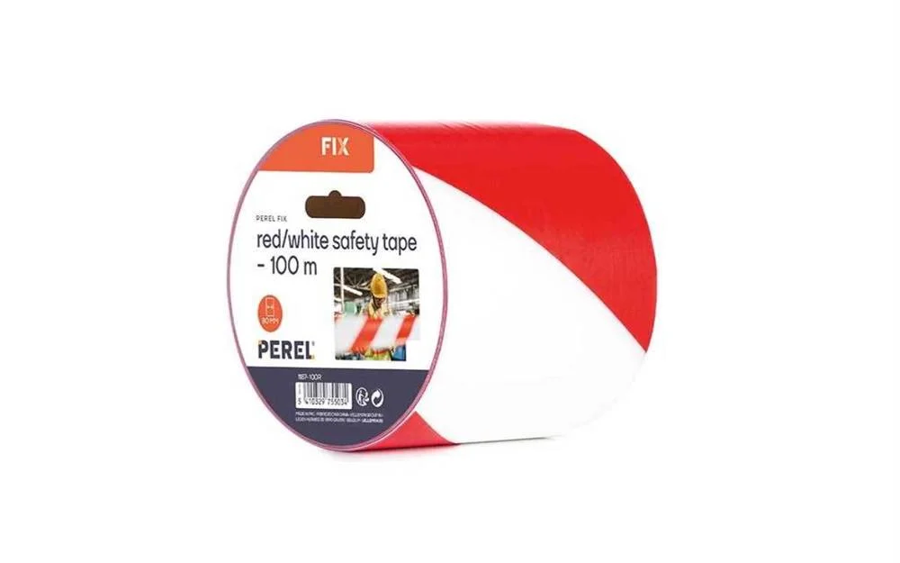 Fita de Segurança Vermelho/Branco 100m Carretel