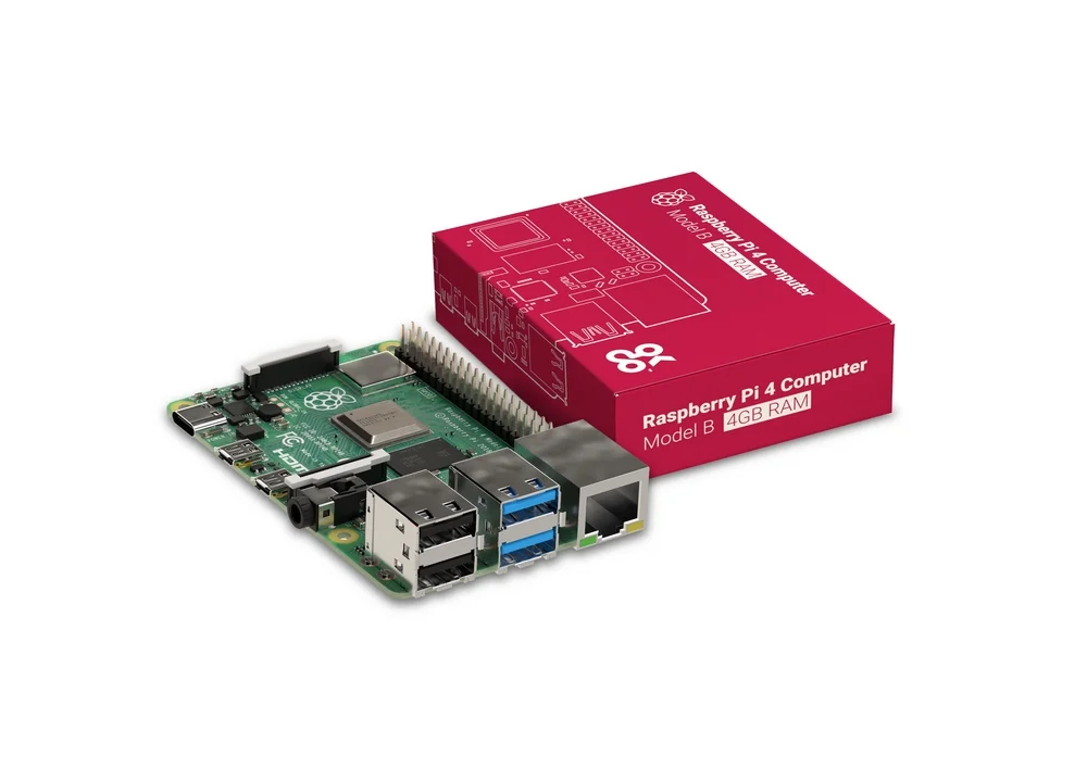 Caixa Vermelha/Branca Raspberry Pi 4
