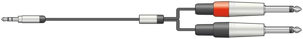 Cabo Jack 3.5 Stereo para 2xjack 6.3 Mono 3m