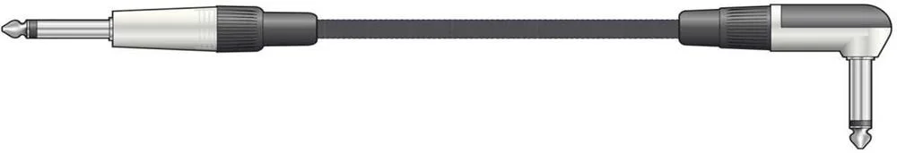 Cabo Jack 6.3mm para Jack 6.3mm 90º Preto 3m