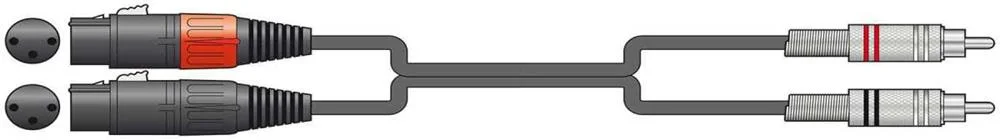 Cabo Áudio 2x Xlr Fêmea para 2x Rca 3.0m