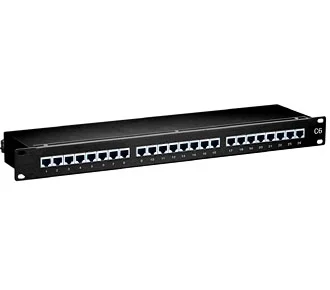 Patch Painel Cat.6 Equip 24-Port 19 Inch 1u Preto