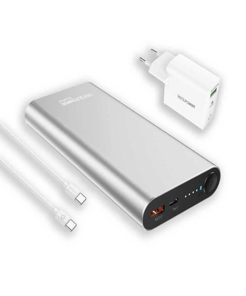 Realpower Pb-20000pd Ião-Lítio 20000 Mah Alumínio