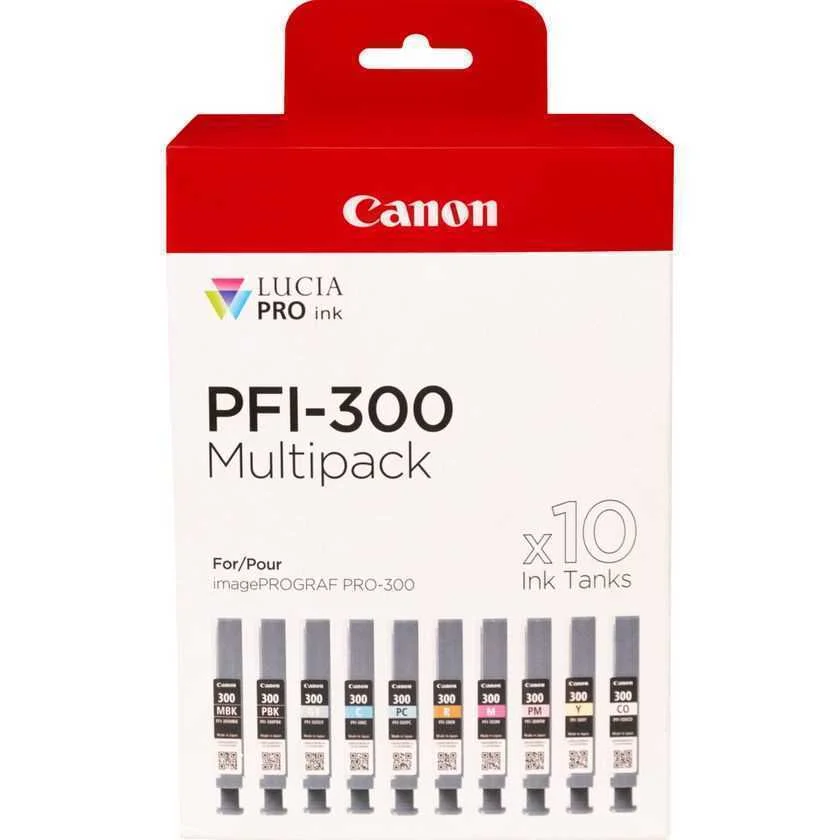 Pack 10x Tinteiros Pfi-300 Preto / Azul / Ciano /.