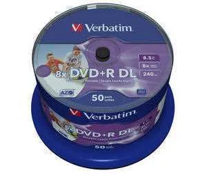 1x50 Verbatim Dvd R Dupla Camada 8x Velocidade, 8,