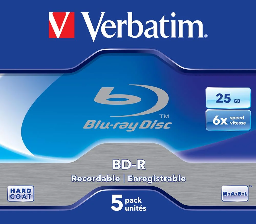 Verbatim Dvd Bd-R Single Layer 25gb Pack 5 Unids .