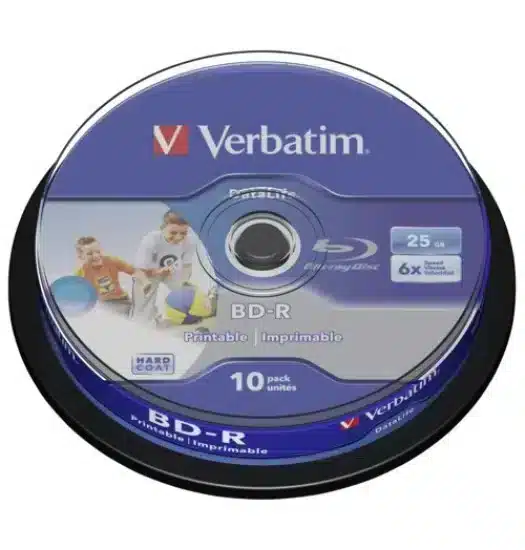 1x10 Verbatim Bd-R Blu-Ray 25 Gb 6x Velocidade Dl