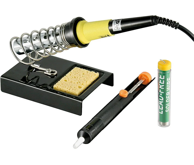 Kit Soldadura com Ferro Soldar+Suporte+Solda+Bomba