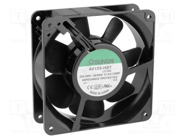 Ventilador: Ac, Transversal, 230vac, 120x120x38mm.