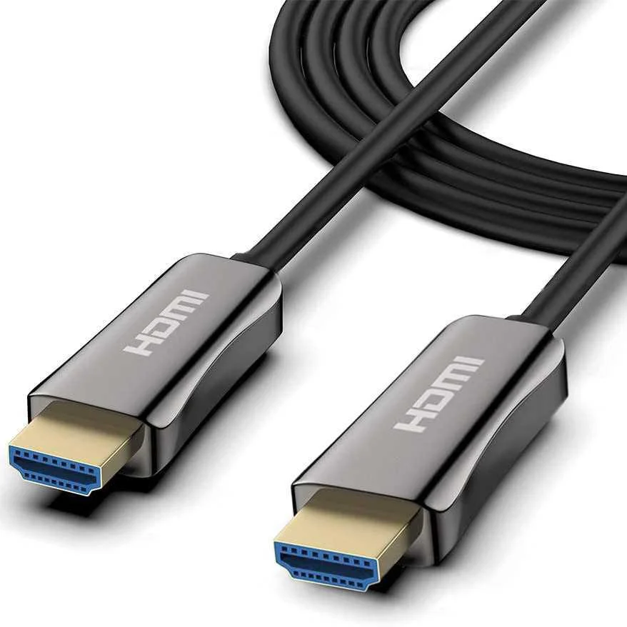 Cabo de Fibra Ótica Ativa 4k Uhd Hdmi 2.0 100m