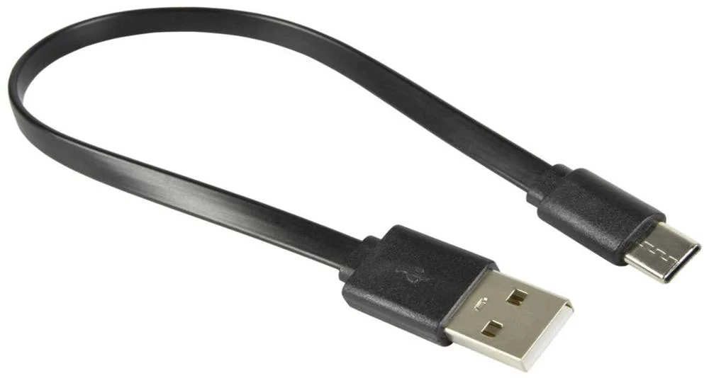 Cabo Plano Curto Usb Tipo Ac para Sincronização e Carregamento 20cm