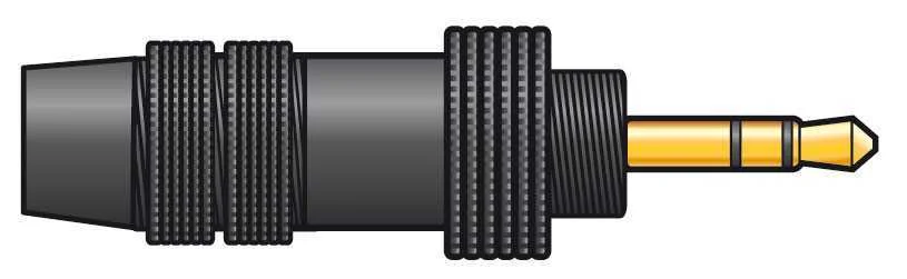 Ficha Jack Stereo 3.5mm Preto com Rosca