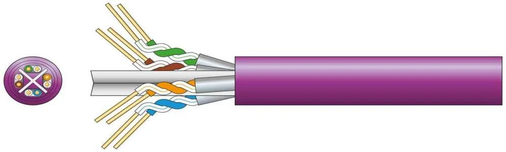 Cat6a U/Ftp Lszh Cabo de Rede 305m Lilac