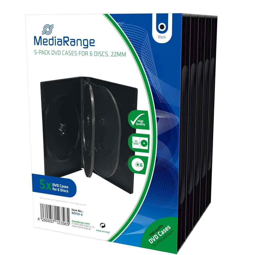 Mediarange Box35-6 Caixa para Discos Óticos Caixa.