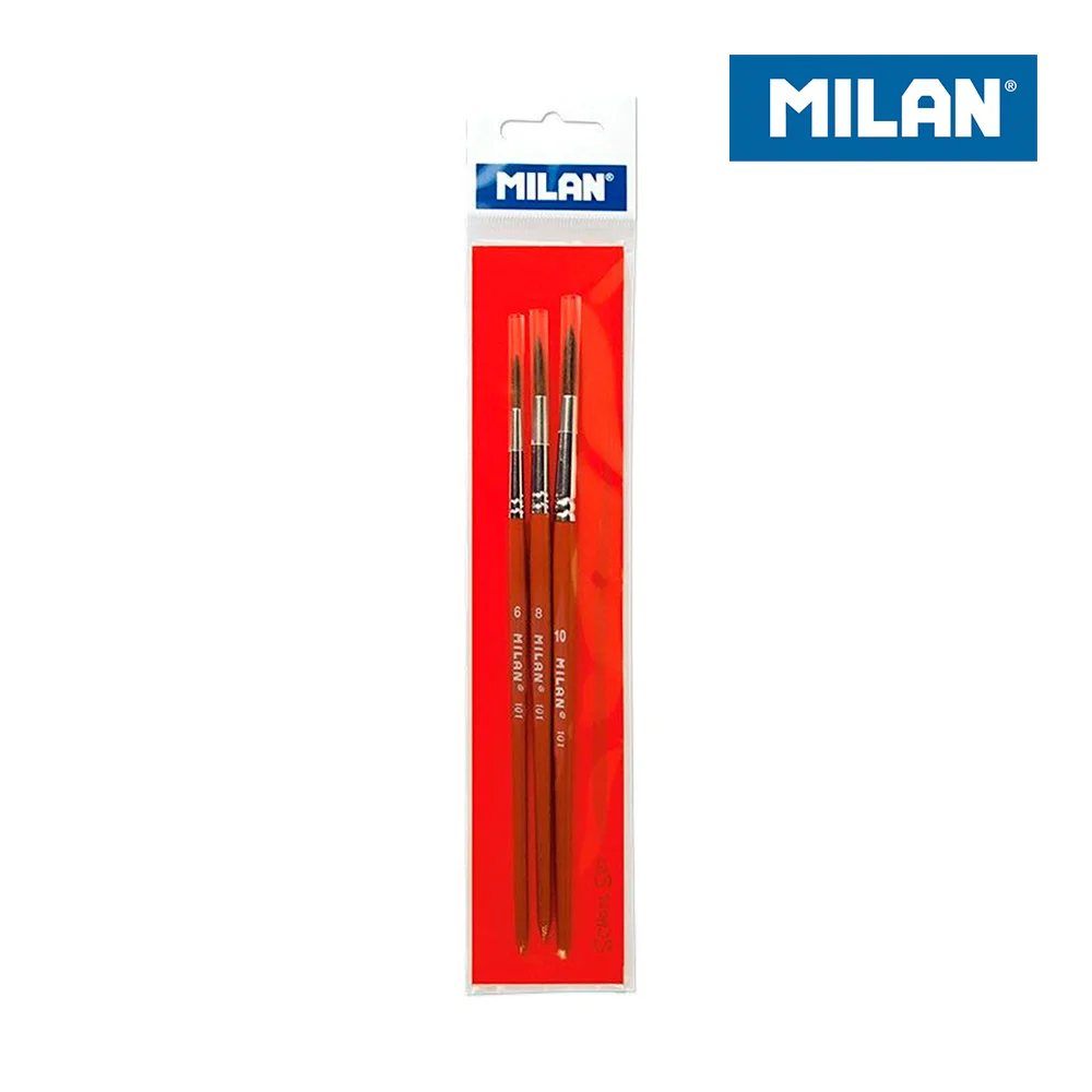 Blister 3 Pinceis Escolares Serie 101 Nº6, 8 e 10.