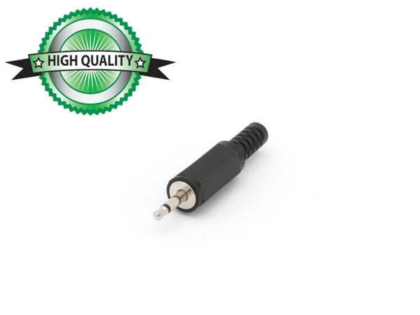 Conetor Jack Macho 2.5mm - Plastico Preto Mono