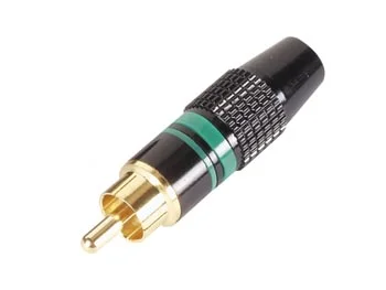 Ficha Rca Macho Verde Ponta Gold Armação Preta